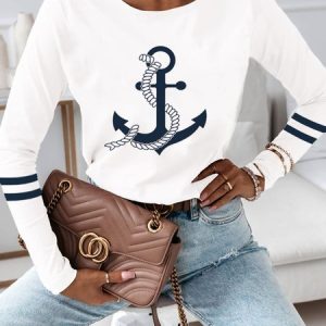 Crew Neck Casual T-Shirt, T-Shirts, color:White|size:XXL, JustFashionNow