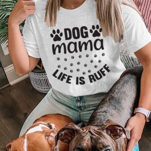 Lilicloth X Funnpaw X Jessanjony Dog Mom Life Is Ruff Women's T-Shirt, color:White|size:3XL, Lilicloth.com