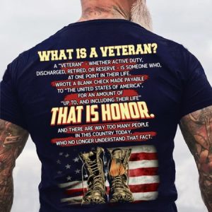 Men's WHAT IS A VETERAN Casual Short Sleeve T-shirt, color:Blue|size:3XL, Lilicloth.com
