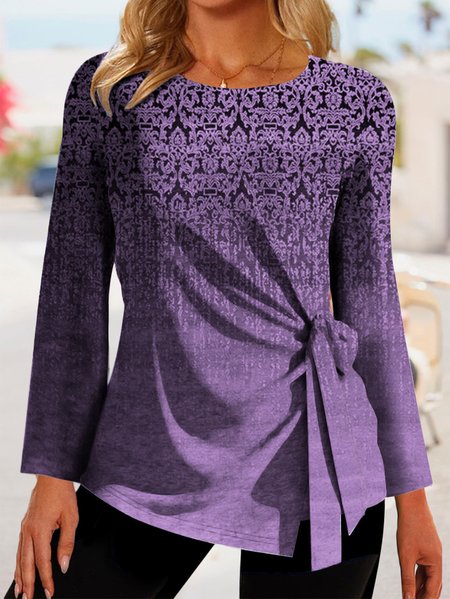 Women's Ethnic Style Fashion Regular Fit Tunic Top, JustFashionNow Shirts & Blouses, color:Purple|size:XXL,