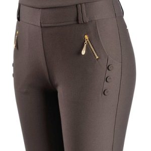 Plain Casual Pants, Pants, color:Brown|size:XXL, JustFashionNow