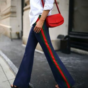 Daily Urban Color Block Regular Fit Fashion Pants, Pants, color:Blue|size:XXL, Stylewe