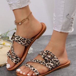 Vintage Woven Buckle Greek Sandals, Sandals, color:Beige|size:43, JustFashionNow