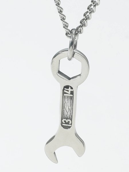 Men's Personality Tool Wrench Necklace, Men's Accessories, color:Silver, JustFashionNow