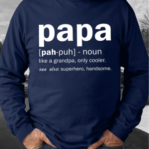 Men's Funny Papa Like A Grandpa Only Cooler Graphic Printing Regular Fit Text Letters Casual Sweatshirt, color:Blue|size:3XL, Lilicloth.com