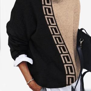 Loose Casual Color Block Sweatshirt, Sweatshirts & Hoodies, color:Multicolor|size:XXL, JustFashionNow