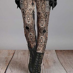 Paisley Elastic Band Casual Leggings, Leggings, color:Multicolor|size:XXL, JustFashionNow