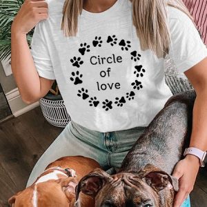Lilicloth X Funnpaw X Kat8lyst Circle Of Love Women's T-Shirt, color:White|size:3XL, Lilicloth.com