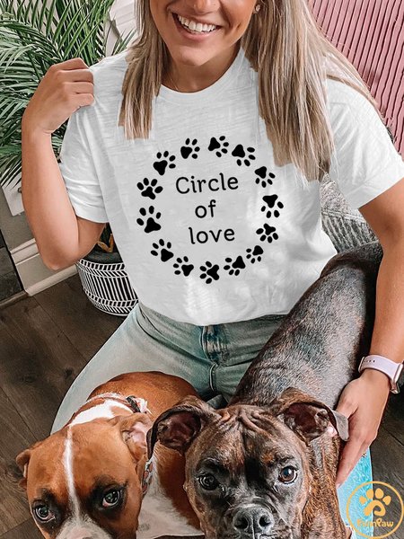 Lilicloth X Funnpaw X Kat8lyst Circle Of Love Women's T-Shirt, color:White|size:3XL, Lilicloth.com