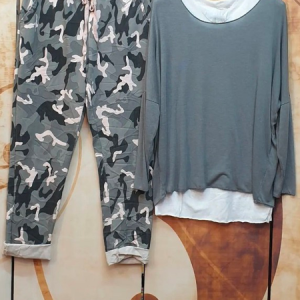Color Block Casual Two-Piece Set, Suit Set, color:Gray|size:XXL, JustFashionNow