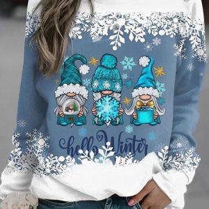 Cotton-Blend Casual Sweatshirt, Hoodies & Sweatshirts, color:Blue|size:XXL, Noracora