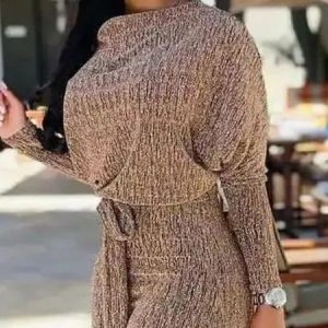Elegant Regular Fit Boat Neck Plain Sweater, Sweaters, color:Brown|size:XXL, Stylewe