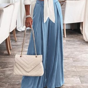 Denim Loose Urban Plain Wide leg Jeans, Denim&Jeans, color:Blue|size:XXL, catalog Noracora shop