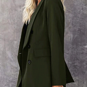 Regular Fit Casual Blazer, Blazers, color:Army Green|size:3XL, JustFashionNow