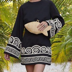 Casual Abstract Crew Neck Regular Fit Mini Dress With No Belt, Mini Dresses, color:As Picture|size:XXL, Stylewe