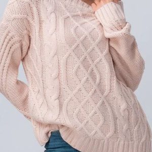 Women Wool/Knitting Plain Long Sleeve Comfy Casual Sweater, Sweaters, color:Pink|size:XXL, Noracora
