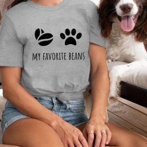 Women's My Favorite Beans Crew Neck Casual Loose T-Shirt, color:Gray|size:XXL, Lilicloth.com