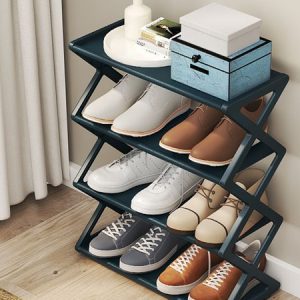 X-Shaped Fabric Dustproof Shoe Rack, Home Storage, color:darkgreen|size:One-size, Noracora