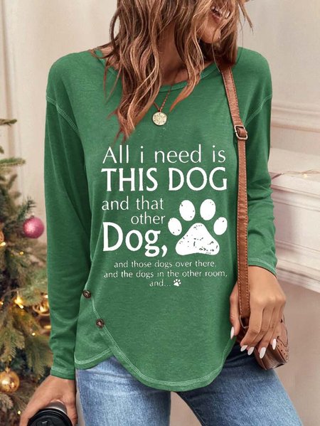 Jersey Crew Neck Casual Sentence T-Shirt, Shirts & Blouses, color:Green|size:XXL, JustFashionNow