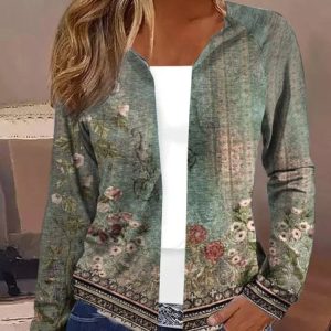 Knitted Casual Others Ethnic Kimono, Cardigans, color:Green|size:XXL, JustFashionNow