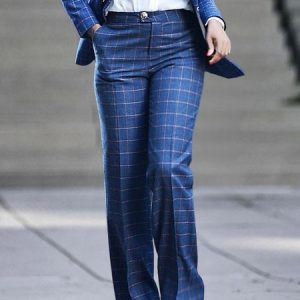 Plaid Urban Regular Fit Fashion Pants, Pants, color:Blue|size:XXL, Stylewe
