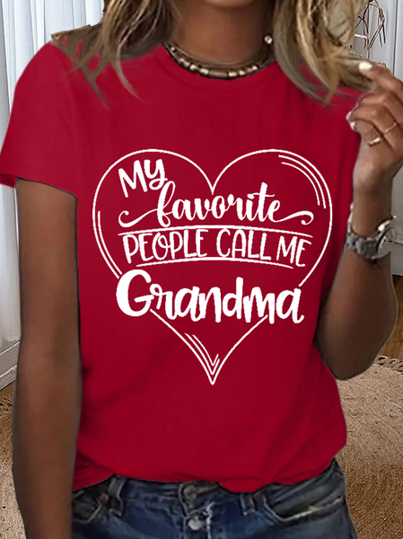 Women's Funny Word Favorite People Call Me Grandma Loose Simple T-Shirt, T-shirts, Lilicloth.com