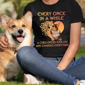 Lilicloth X Funnpaw Women's Every Once In A While A Corgi Enters Your Life And Changes Everything T-Shirt, color:Black|size:L, Lilicloth.com