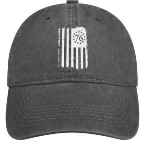 America Flag 76 Denim Hat, color:Deep Gray|size:One-size, Lilicloth.com