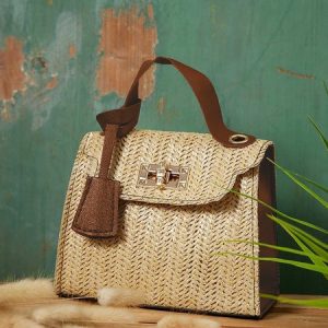 Urban Casual Straw Woven Messenger Bag Women's Handbag Vacation Daily, Women's Bags, color:Brown|size:One-size, JustFashionNow