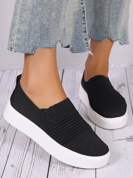 Breathable Mesh Fabric Slip On Sneakers, Sneakers, color:Black|size:41, JustFashionNow
