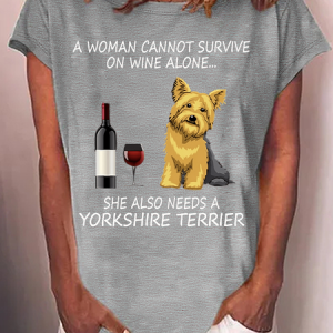 Women's Funny Regular Fit Casual Crew Neck T-Shirt, color:Gray|size:3XL, Lilicloth.com