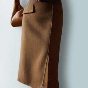 Urban Loose Plain Skirt, Skirts, color:Brown|size:XXL, Stylewe