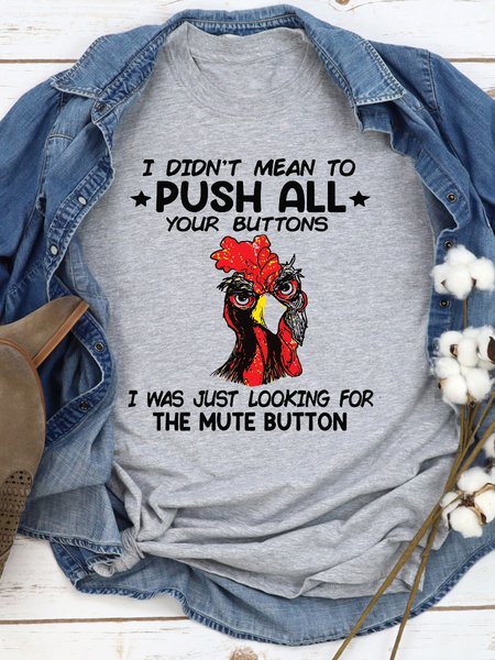 I Didn't Mean To Push All Your Buttons Tee, color:Gray|size:3XL, Lilicloth.com