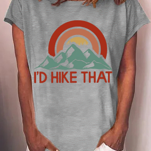 Women’s Color Block Casual T-Shirt, color:Gray|size:3XL, Lilicloth.com