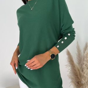 Casual Hand Beaded Loose Top, T-Shirts, color:Green|size:XXL, JustFashionNow
