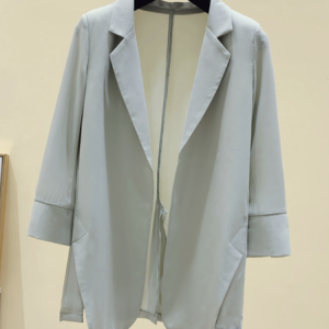 Plain Lapel Collar Casual Blazer, Blazers, color:Green|size:3XL, Noracora
