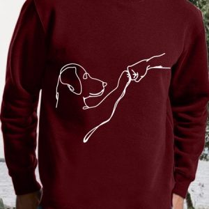 Men's Crew Neck Casual Loose Animal Picture Sweatshirt, color:Red|size:3XL, Lilicloth.com
