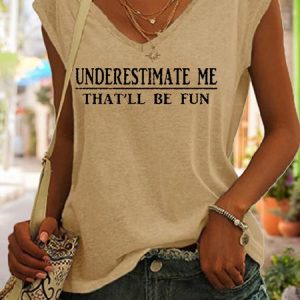 Underestimate Me That'll Be Fun Casual Knit Tank, color:Khaki|size:3XL, Lilicloth.com