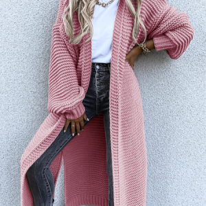 Casual Loose Plain Sweater Cardigan Coat, Cardigans, color:Red|size:XXL, Noracora