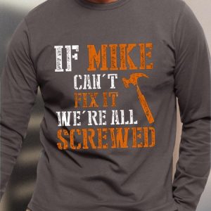 Men's Can't Fix It  Cotton Crew Neck Long Sleeve T-Shirt, color:Gray|size:3XL, Lilicloth.com
