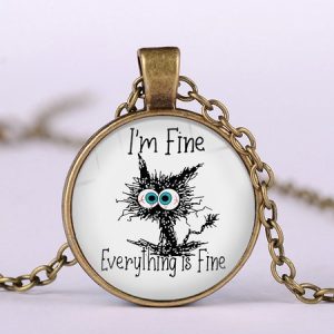 JFN I'M FINE Graffiti Time Jewel Necklace, Necklaces, color:Gunmetal|size:One-size, JustFashionNow