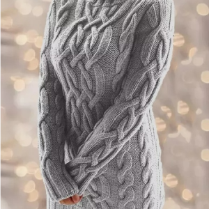 Casual Yarn/Wool Yarn Regular Fit Dress, Dresses, color:Gray|size:XXL, JustFashionNow