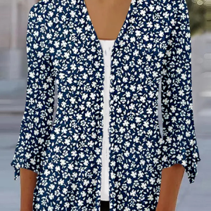 Loose V Neck Casual Flare Sleeve Kimono, Cardigans, color:Dark Blue|size:XXL, JustFashionNow