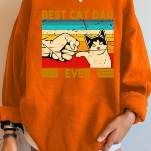 Casual Crew Neck Text Letters Sweatshirt, Hoodies & Sweatshirts, color:Orange|size:XXL, Noracora