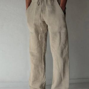 Plain Loose Casual Pants, Pants, color:Apricot|size:5XL, JustFashionNow