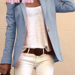 Shawl Collar Long Sleeve Plain Regular Micro-Elasticity Regular Fit Blazer For Women, Blazers, color:Blue|size:5XL, Noracora