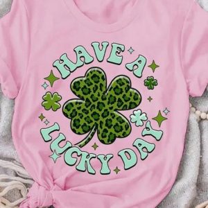 Crew Neck Casual Text Letters T-Shirt, T-Shirts, color:Pink|size:3XL, JustFashionNow