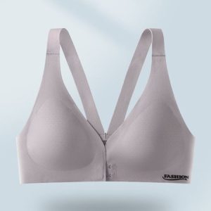 Women's Breathable Sexy Simple Front Button V-Neck Seamless Bra & Bralette, Lingeries, color:Gray Purple|size:XXL, catalog Noracora shop