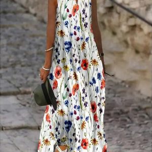 Casual Floral V Neck Regular Fit Dress, Dresses, color:Red|size:3XL, JustFashionNow