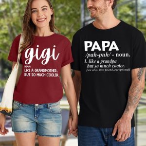 Women's Gigi Like A Grandmother But So Much Coole Funny Graphic Print Valentine's Day Gift Couple Loose Cotton Text Letters Casual T-Shirt, T-shirts, Lilicloth.com